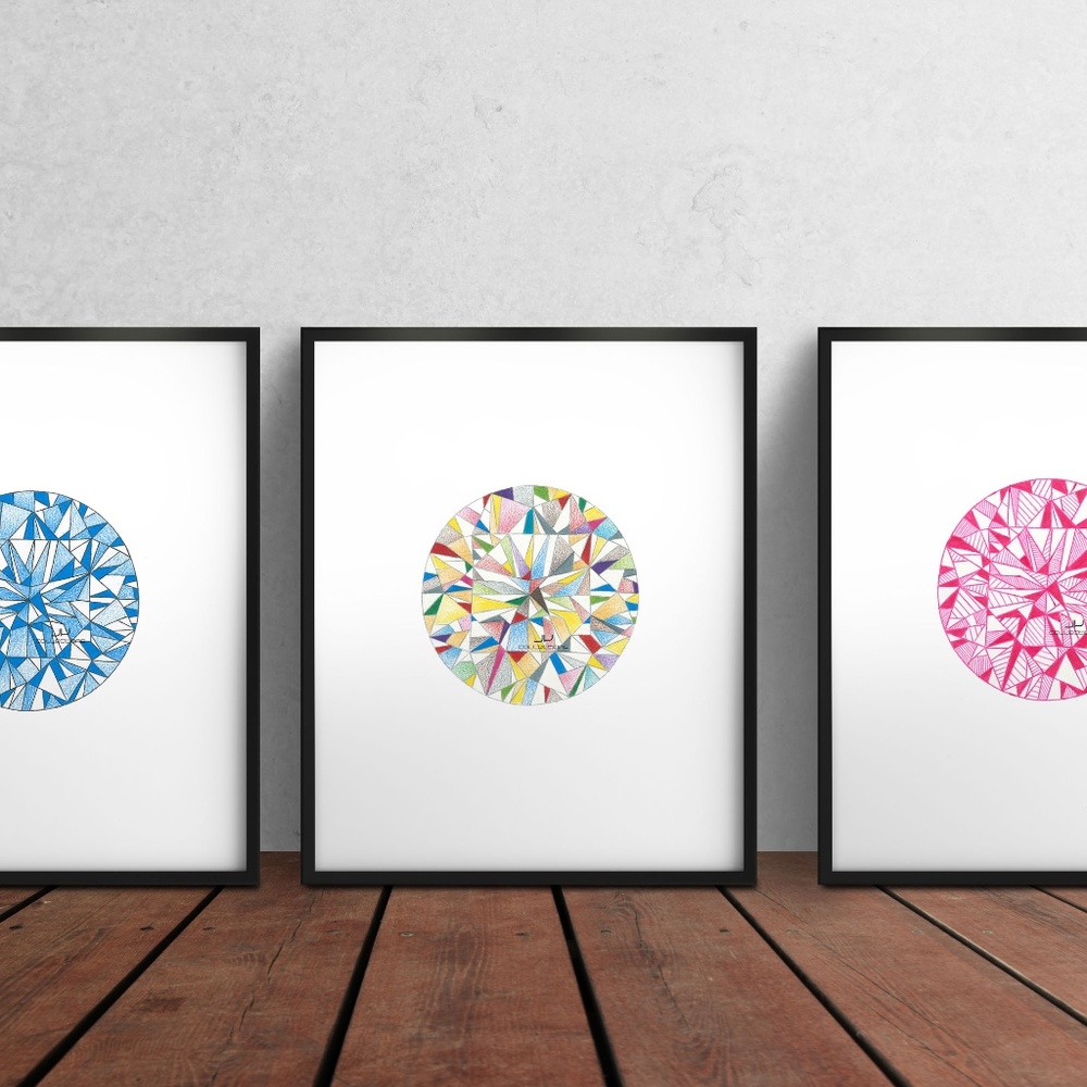 3 Gemstone art Handmade Wall Decor Diamond art
